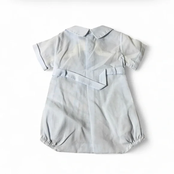 Feltman Bros Baby Boy Blue Bubble Romper 3M Heirloom - Picture 6 of 6